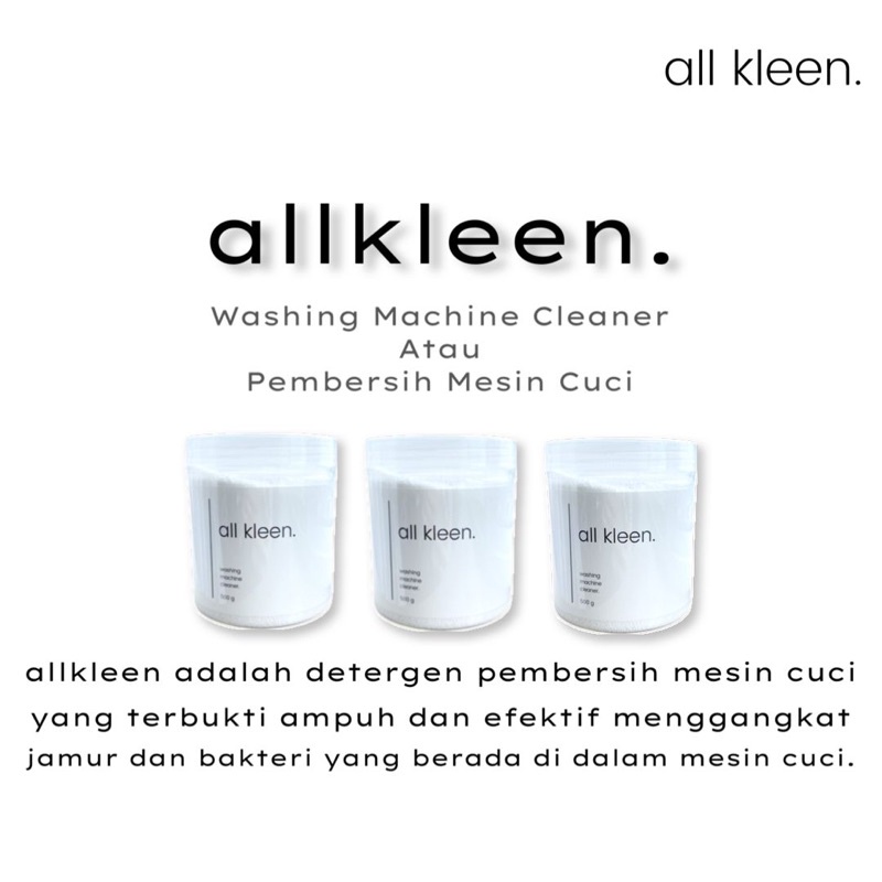 Allkleen Washing Machine Cleaner 500gram Detergen Pembersih Mesin Cuci Ramah Lingkungan.