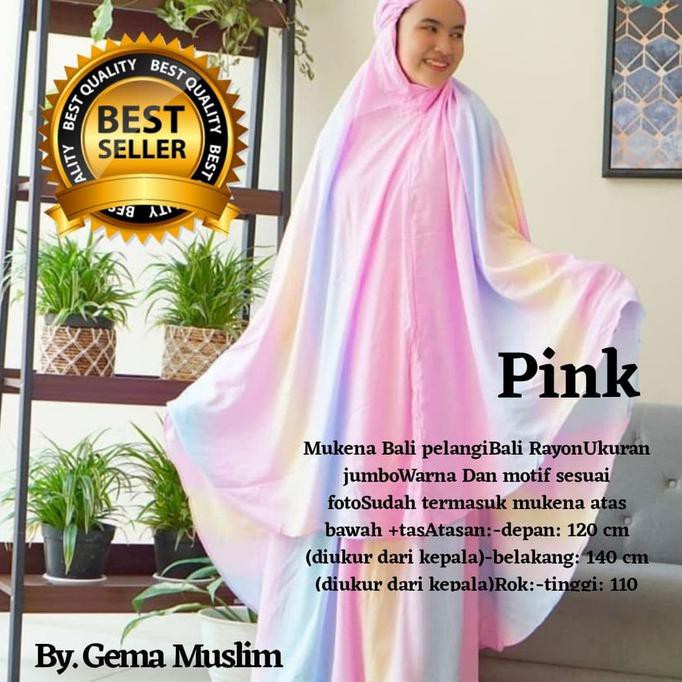 Ori&Terjamin Mukena Bali Rainbow Pelangi Jumbo