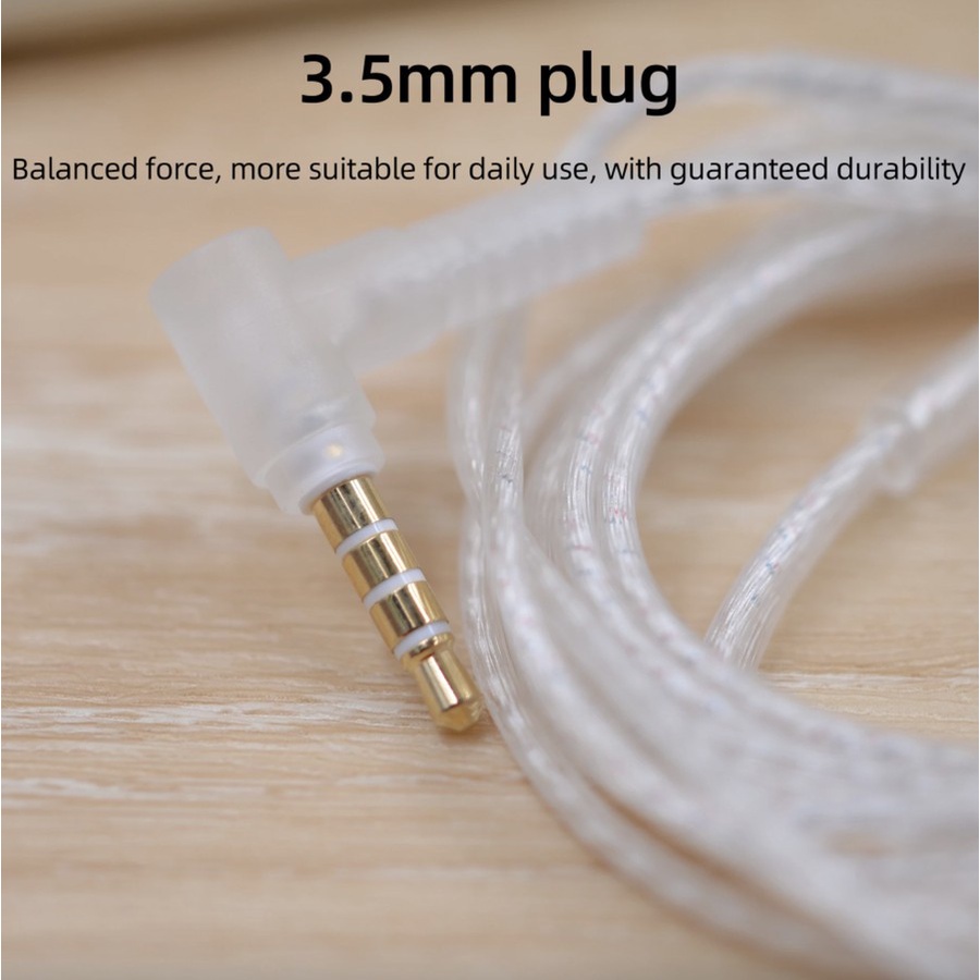 Kabel KZ Upgrade OFC SILVER Plated Cable with Mic Pin Type C KZ ZSN ZEX EDX Pro X DQ6