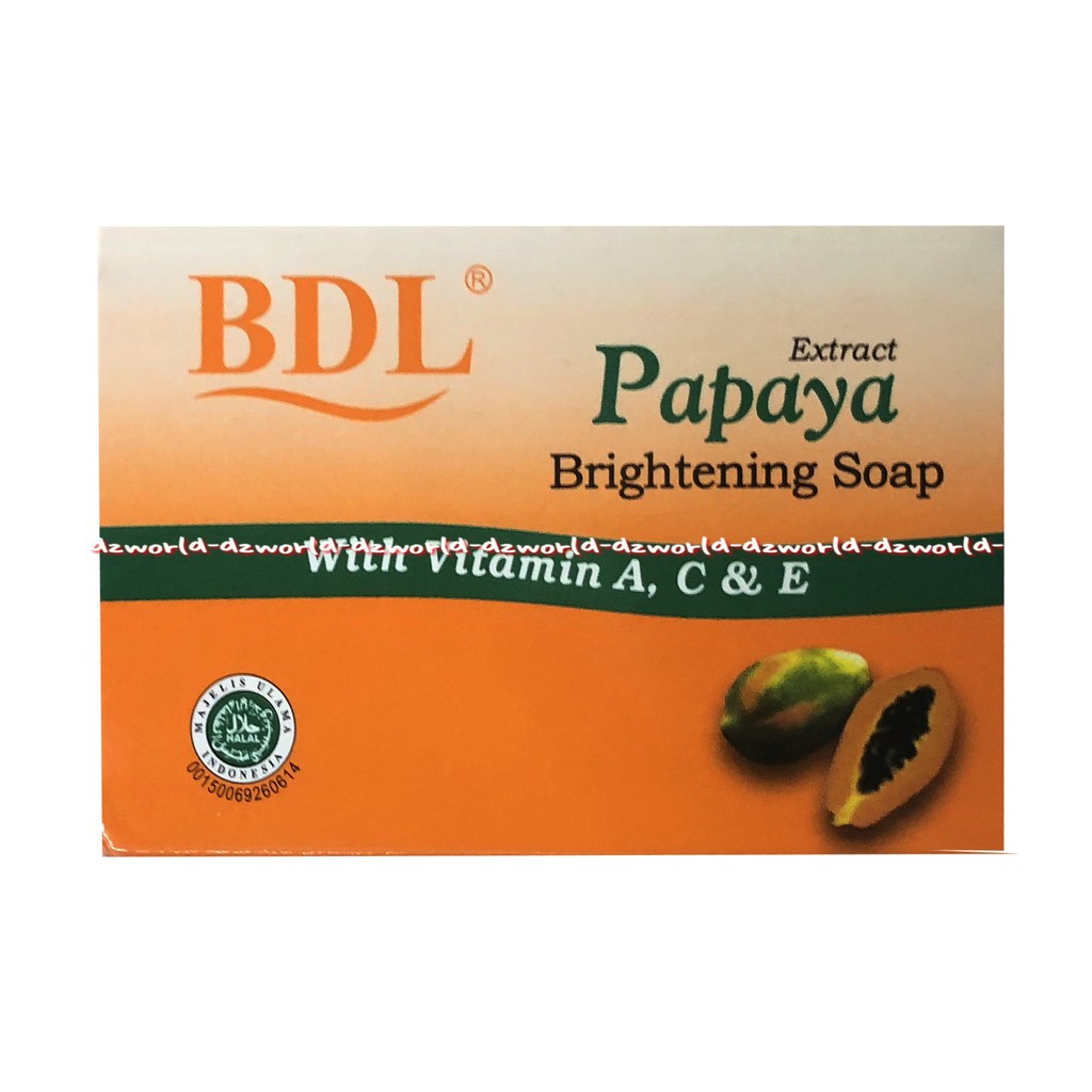 BDL Papaya Brightening Soap With Vitamin A C E Sabun Batang 135gr