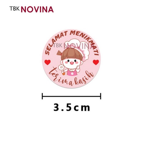 [KODE 148 ] Stiker Thank You / Label Segel Terima Kasih Girl BIG 3.5cm (10 pcs)