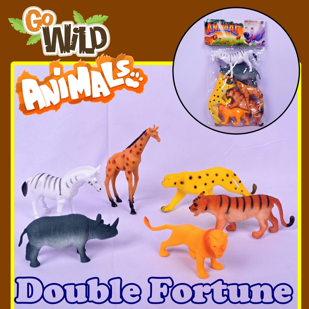 WILD ANIMAL 6PCS 585 MAINAN ANAK EDUKASI BINATANG LIAR HUTAN