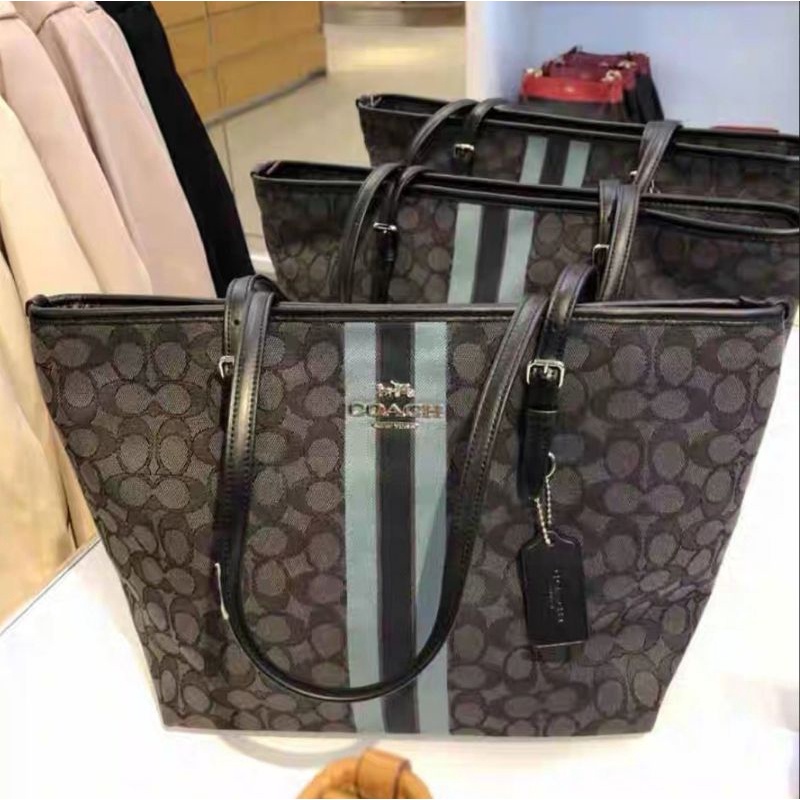 Coach Jacquard Signature Canvas Tote Bag