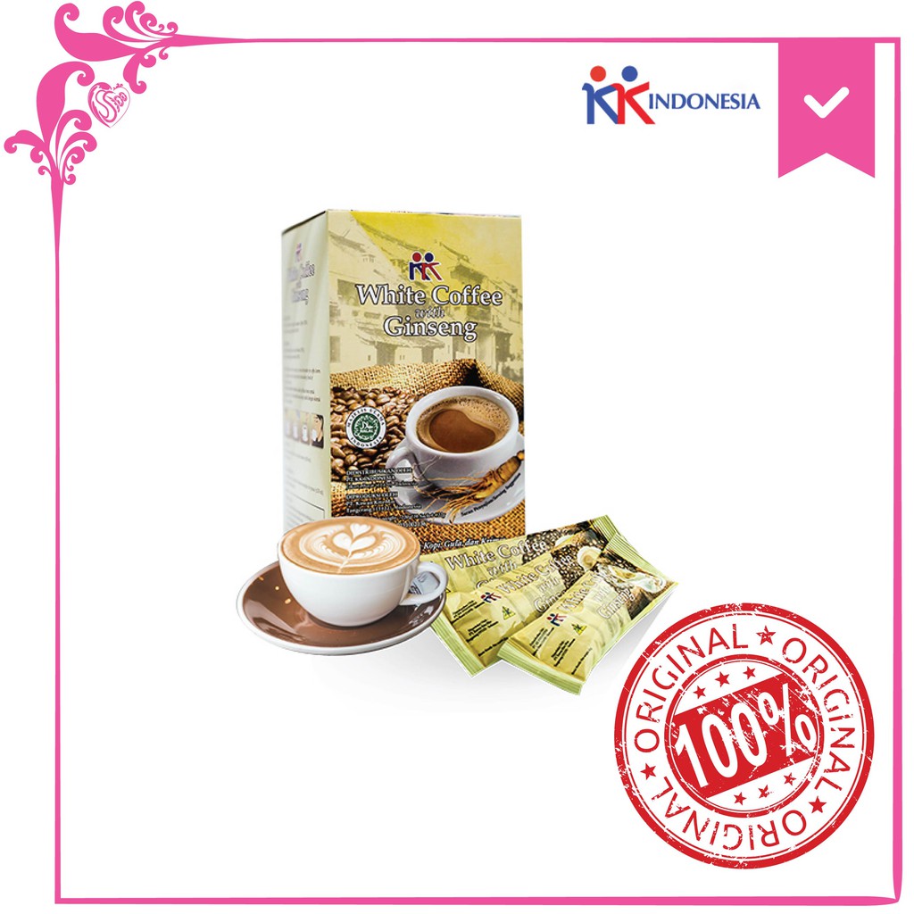 

Kopi Susu White Coffee with Ginseng Meningkatkan Stamina Kesuburan Original KK Indonesia Bandung