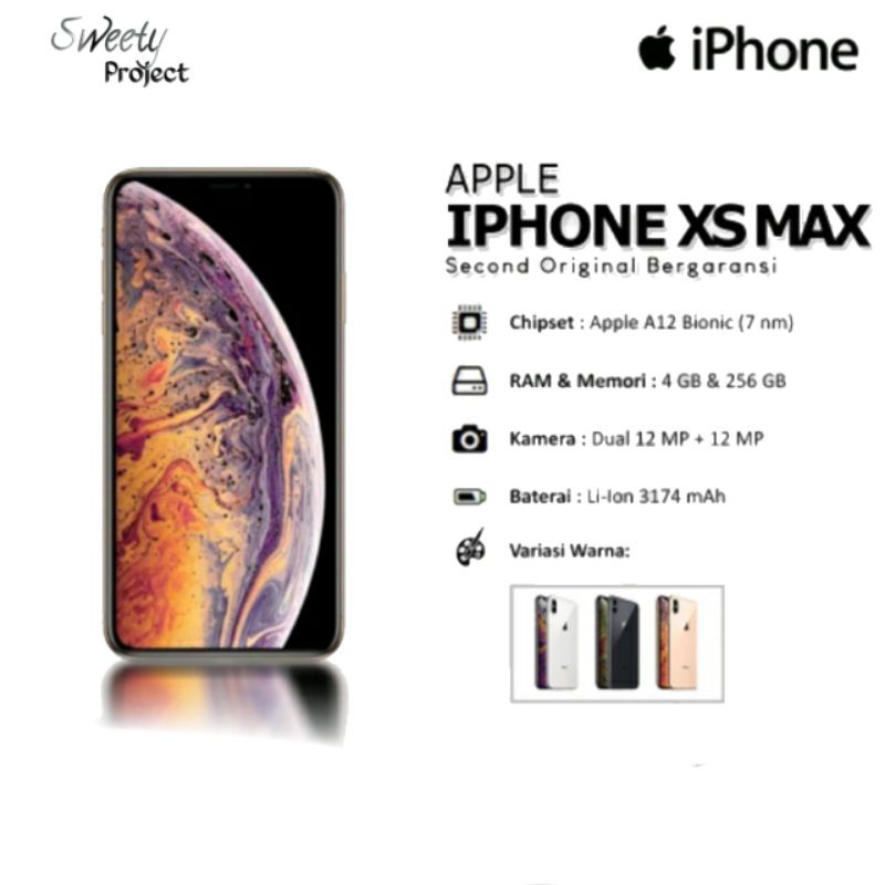 Apple IPhone XS MAX (256 GB) Second Original Like New Fullset