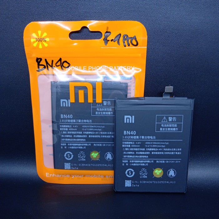 Baterai Batre Xiaomi Redmi 4 Pro / BN40 Original 99%