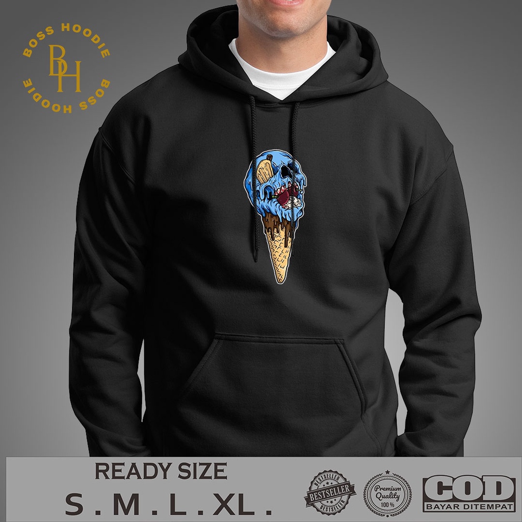 HOODIE AESTHETIC SKULL ICE CREAM / HOODIE PRIA / JAKET PRIA / HOODIE KEREN