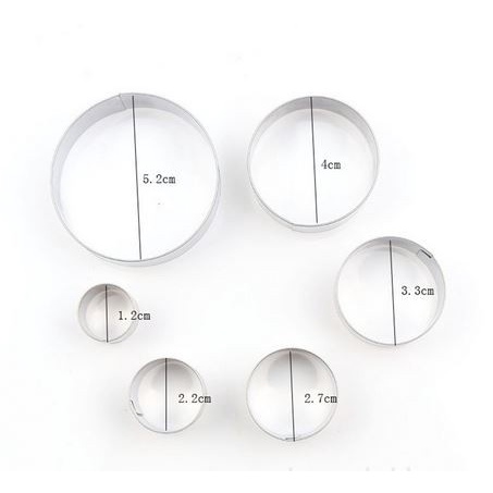 Stainless Steel Fondant Cutter - Round Shape (6pcs)