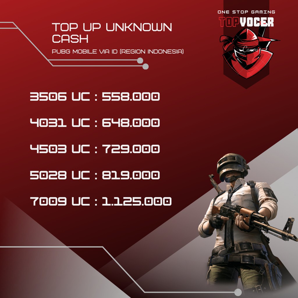Top up UC PUBG Mobile via ID LEGAL DAN TER-AMAN Paket