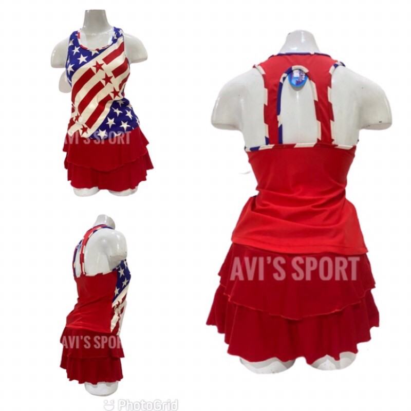 Baju Senam /Setelan Senam amerika Rok rempel