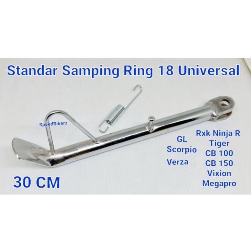Standar Samping Besi Crome Ring 18 30cm Universal Rxk Vixion Tiger Cb Cb 150 Mega pro Verza scorpio Ninja