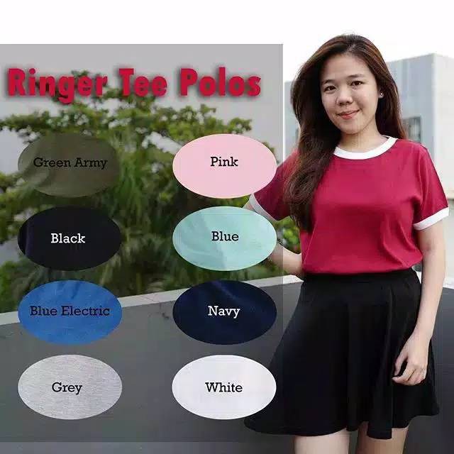 KAOS WANITA MURAH KAOS RINGER TEE L POLOS RINGER TEE RINGGER TEE KAOS ONECK POLOS