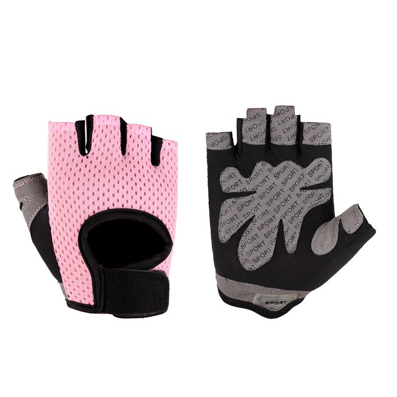 Girls sports fitness gloves outdoor riding or hiking thin breathable half-finger gloves