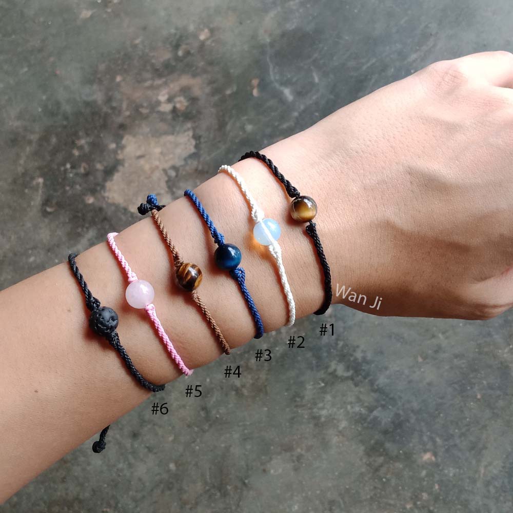 Gelang Batu Alam Simple Waterproof Rosequard Tiger Eye Handmade