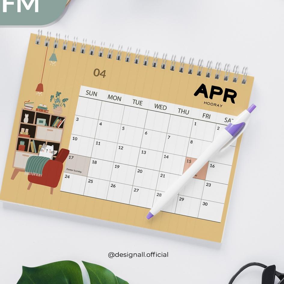 

FAFZ Designall Kalender Meja / Kalender Duduk Aesthetic Tahun 2022 Spiral FM ★ 38
