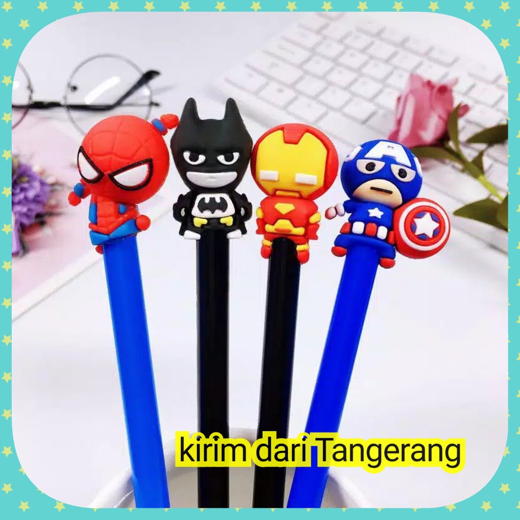 

Pulpen Gel Karakter Anak Lucu Unik Souvenir Uang Tahun Superhero Alat Tulis