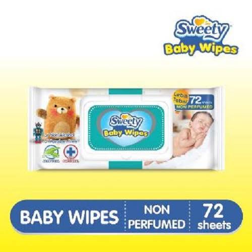 Sweety Baby Wipes Non Perfumed 72 Sheets