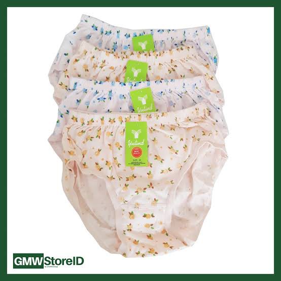 4 Pcs Celana Dalam Yutind - Celana Dalam Wanita - Motif Sablon Mix Warna