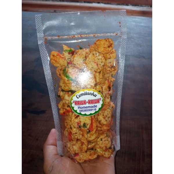 

krupuk seblak kering , renyah gurih daun jeruk