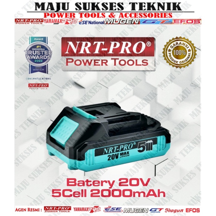NRT PRO Baterai Mesin Bor Cordless Drill 20 V 20V DC343 DC 343 Versi Terbaru " Korea Teknologi "