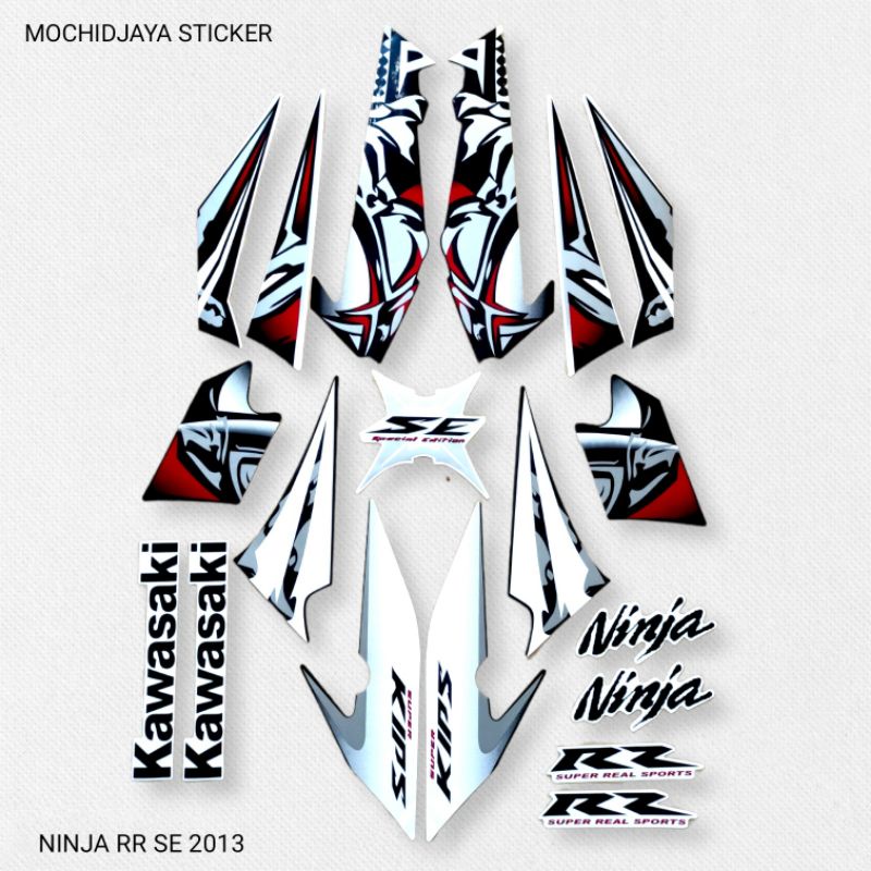 Striping Ninja RR SE 2013 Putih stiker list body motor kawasaki ninja rr se 2013 putih terbaik