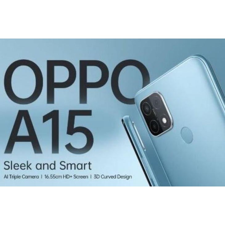 OPPO SMARTPHONE  A15 3/32GB 6.52INC GARANSI RESMI-PUTIH GLAMOR