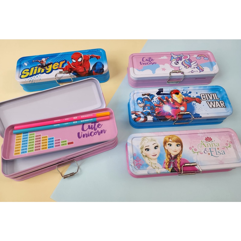 

PEN CASE TEMPAT PENSIL KALENG 2 SISI GAMBAR KARAKTER PC-616