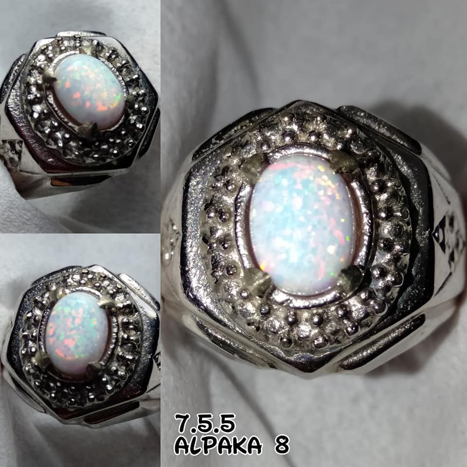 Cincin Batu Akik Kalimaya Milky Australia Kristal