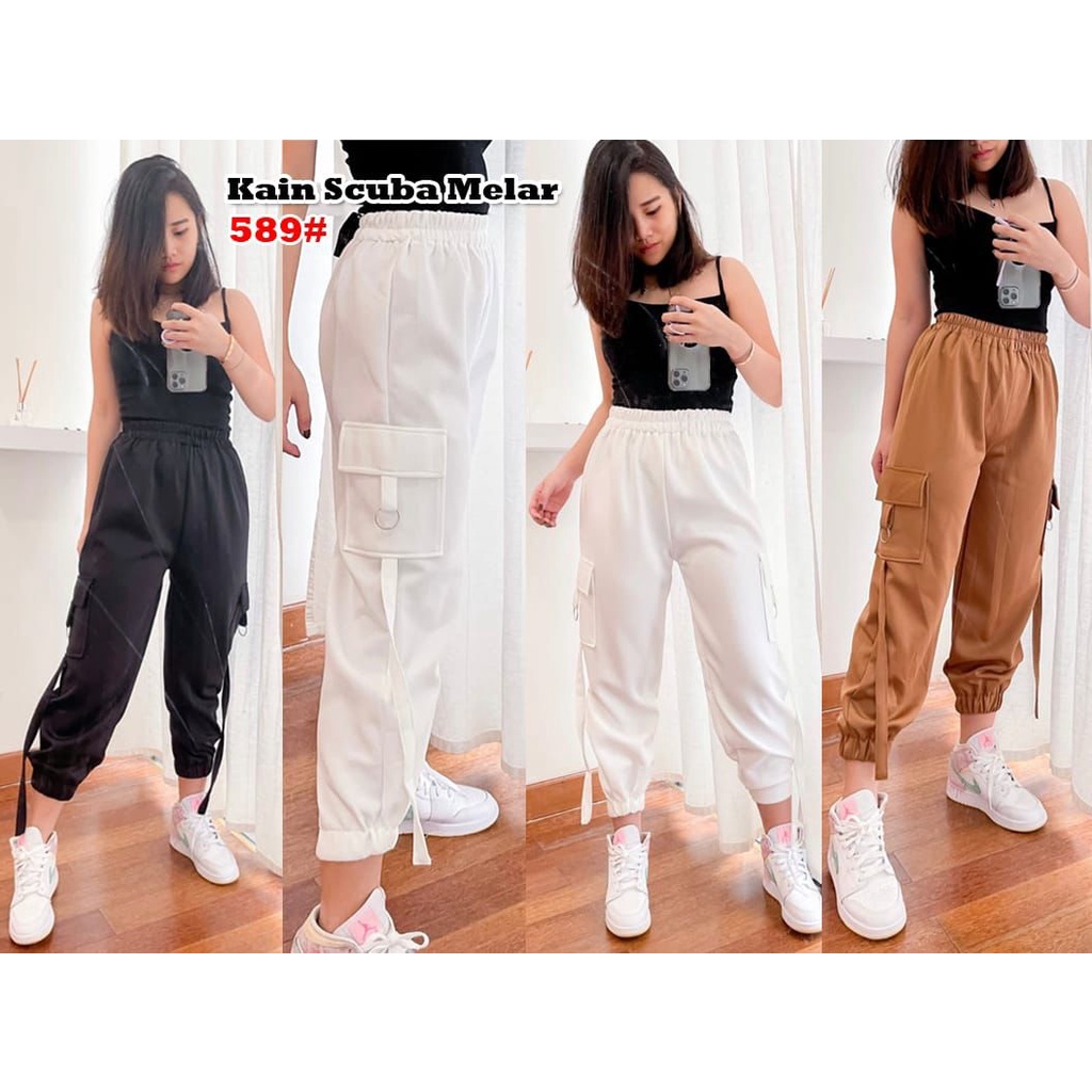 589#Celana Cargo Scuba/jogger/celana jogger wanita