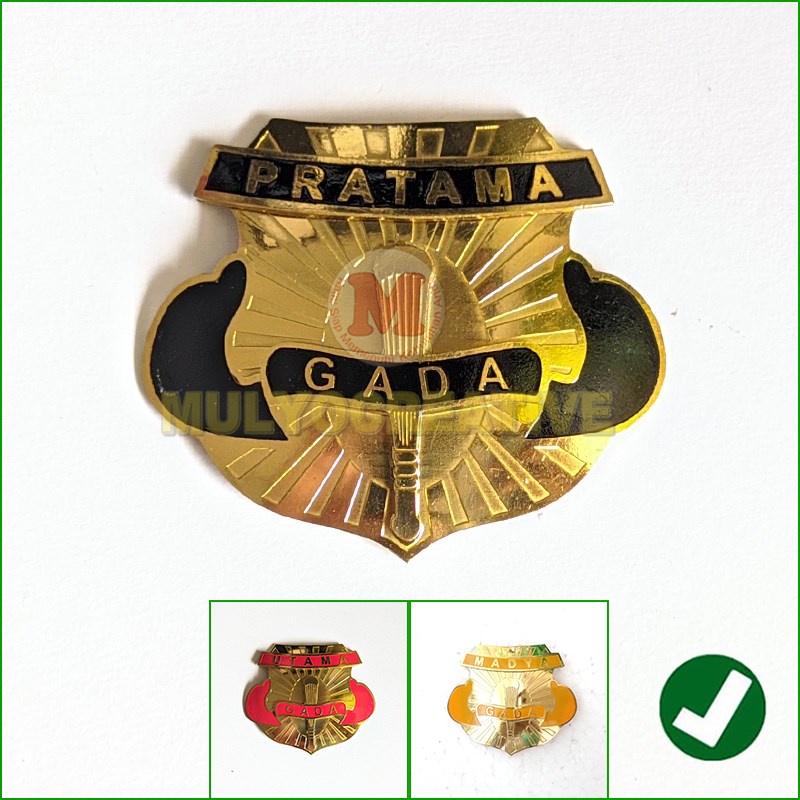 Pin Satpam Gada Utama - Gada Pratama - Gada Madya Emblem Ukuran Besar Full Logam Jarum dan Magnet