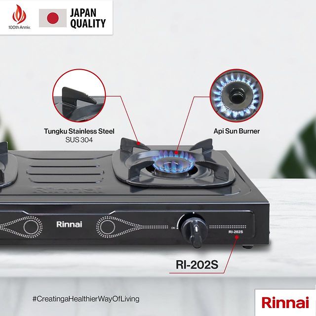 Rinnai Kompor Gas 2 Tungku RI 202 S