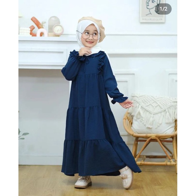 SHAFA DRESS KIDS/GAMIS ANAK TERBARU USIA  3 - 13 TAHUN BAHAN CRINKLE PREMIUM  BAJU MUSLIM ANAK/fashion anak perempuan/pakaian anak perempuan/gamis anak perempuan/pakaian muslim anak perempuan