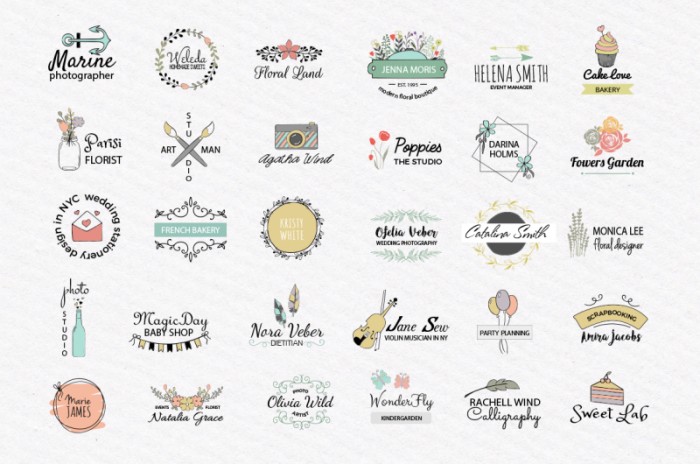 Cute Vector Logos Collection - Photoshop &amp; Illustrator