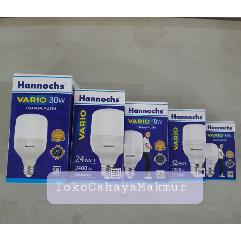 Lampu LED Bohlam Vario 6w,12w,18w,24w,30w Hannochs CoolDayLight