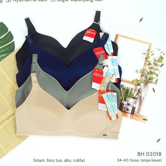 ☊ bh / bra sorex 02018 energic busa tipis tanpa kawat uk 34-40 quick dry - 34 ♣