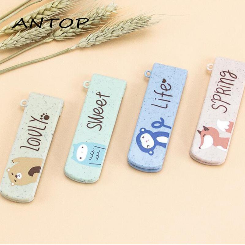 Sisir Lipat Bahan Stainless Steel Motif Kartun Dengan Cermin ANTOP