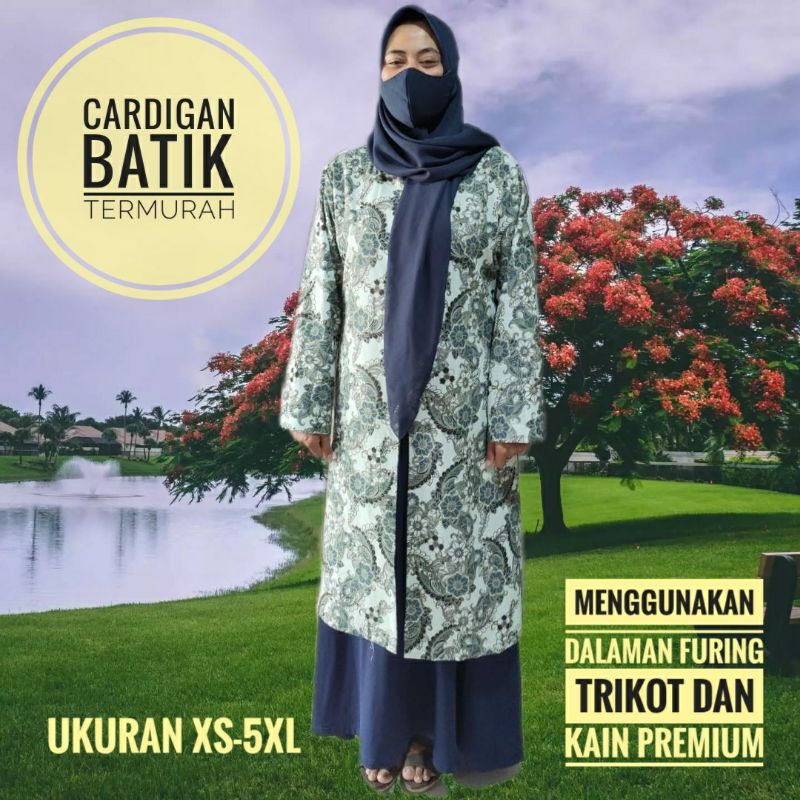 Cardigan batik termurah harga grosir cardigan wanita bisa buat couple jual inner rok tanpa lengan