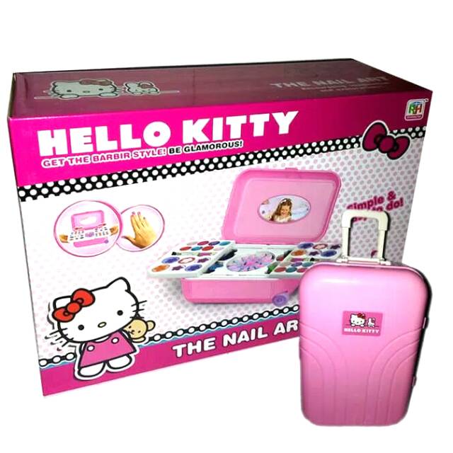 Mainan Alat Make Up Motif Hello Kitty Trolley Koper