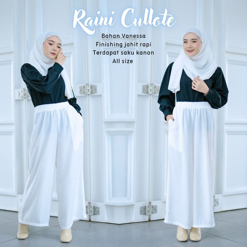 New - Celana/Kulot Pants Panjang Polos - Raini Cullote - Bahan Vanessa - All size fit to L