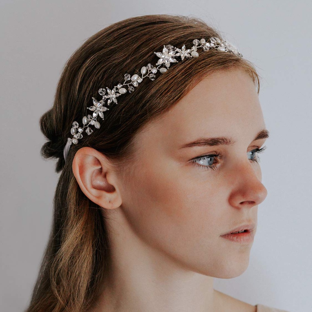 1 Pc 50CM Braided Pearl Crystal Headband Wedding Headdress / Girls DIY Hair Styling Tools / Fashion Styling Hair Accessories