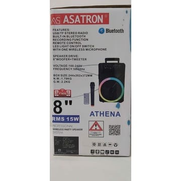 ASATRON ATHENA 8INCH SPEAKER PORTABLE MEETING BLUETOOTH FREE MIC WIRELESS 1 ORIGINAL