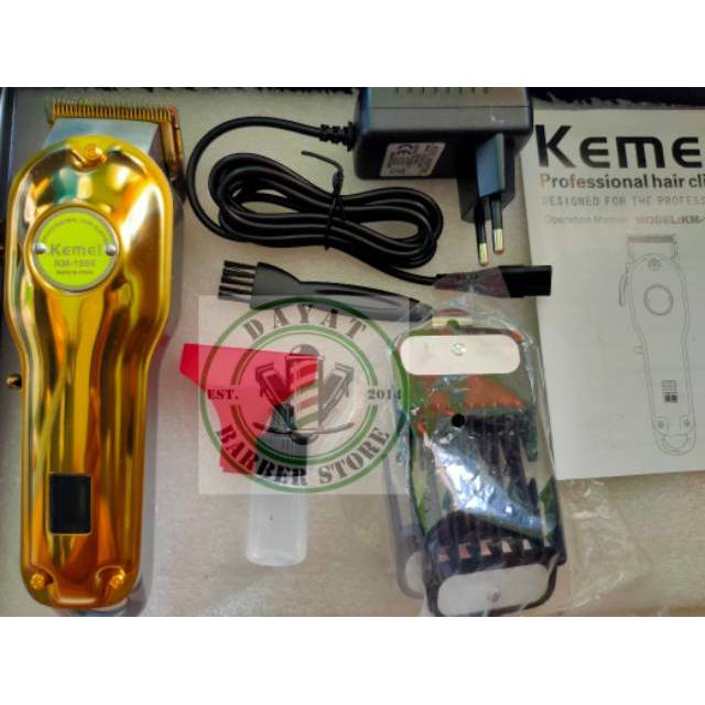 Kemei 1986 Gold Alat Cukur  Rambut  Recharger Mesin  Cukur  