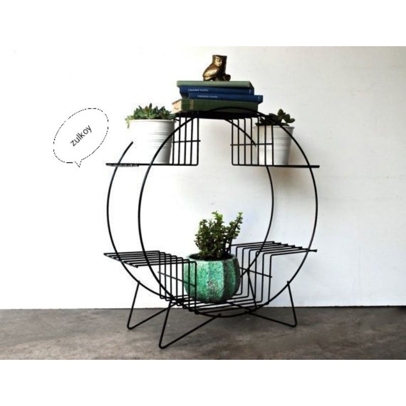 Rak pot lingkaran bunga dekorasi rumah minimalis serbaguna - Rak Lingkaran full besi 6 susun