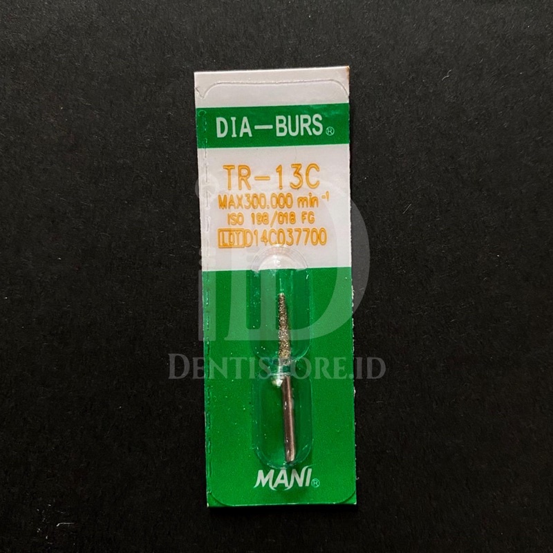 Bur Dental Mani Diamond Preparasi Pita Hijau Tapered Round TR 13C TR13C TR-13C - Dentistore.id