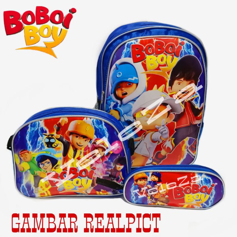 TAS RANSEL ANAK LAKI-LAKI KARAKTER BOBOIBOY 3in1 - TAS ANAK