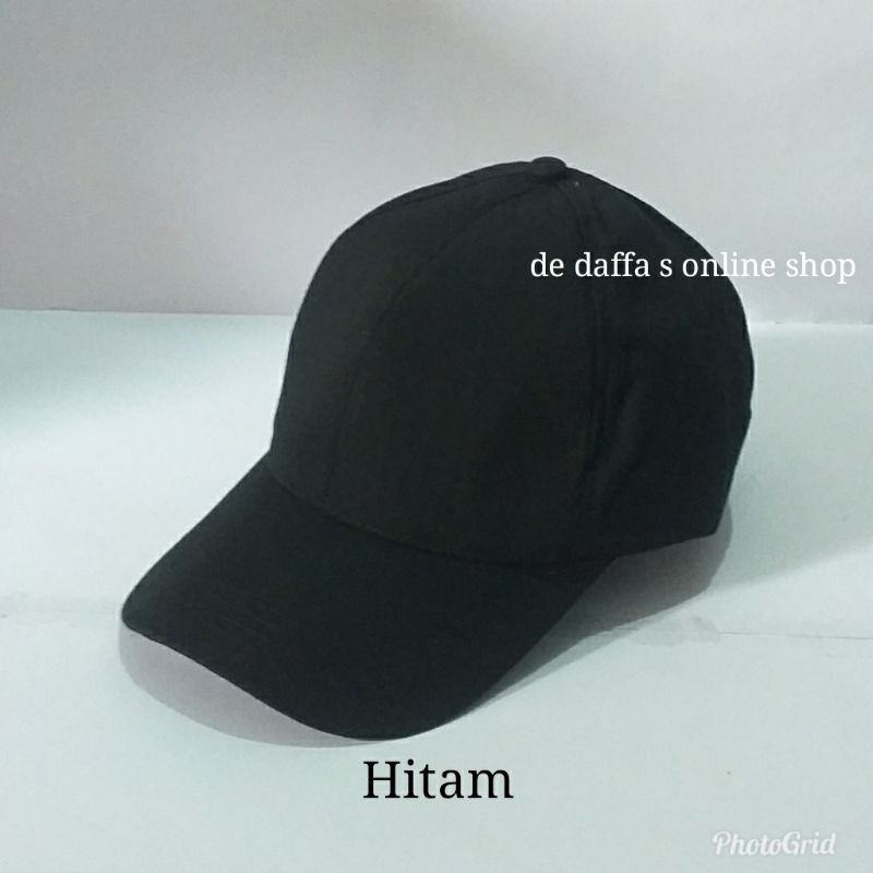 Topi baseball unisex ( pria wanita ) warna hitam polos murah bagus