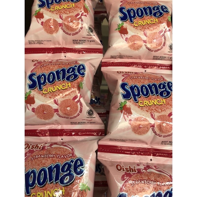 

sponge crunch strawberry flavor 9gram x 10pcs
