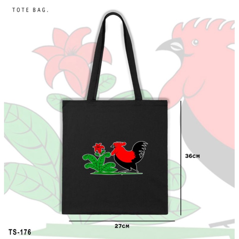 TOTE BAG KANVAS AYAM JAGO/TOTE BAG CAP MANGKOK