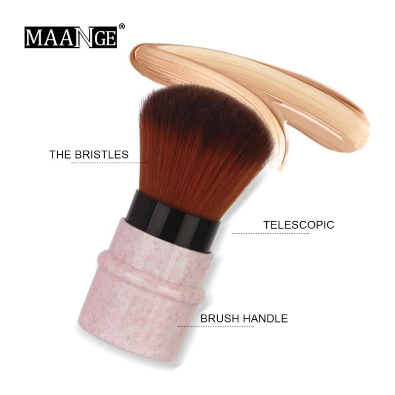 Maange 1Pc Brush Makeup Portable Marmer Retractable Multifungsi/kuas blush on/bedak