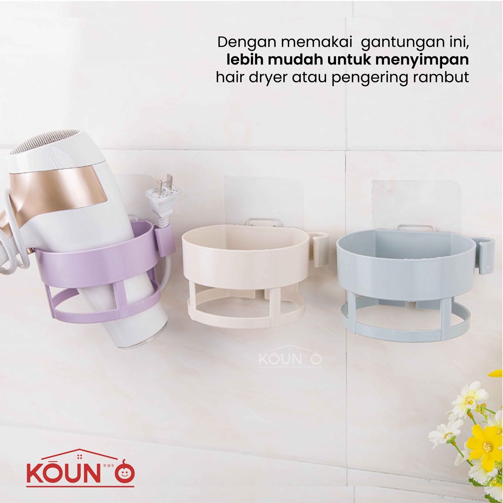 Gantungan Hair Dryer Holder Herdayer Pengering Rambut Rak Hairdryer dan Catokan Tempat Penyimpanan Hadrayer Pengering Rambut